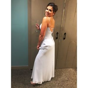 Morilee Chiffon Bridesmaid Dress-Fog (Icey Blue Color)